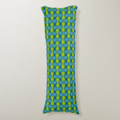 Coussins Longs Motif géométrique Abstrait rétro en bleu et vert (Devant (Vertical))