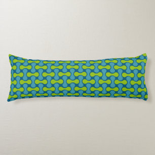 Coussins Longs Motif géométrique Abstrait rétro en bleu et vert