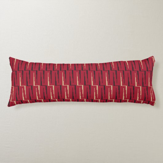 Coussins Longs Motif Géométrique Abstrait Rouge (Devant)