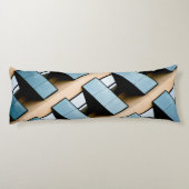 Coussins Longs Motif géométrique beige et bleu (Dos)