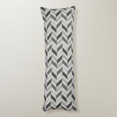 Coussins Longs Motif géométrique chevron gris moderne monogramme (Dos (Vertical))