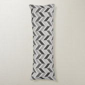 Coussins Longs Motif géométrique chevron gris moderne monogramme (devant Vertical)