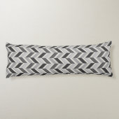 Coussins Longs Motif géométrique chevron gris moderne monogramme (Dos)