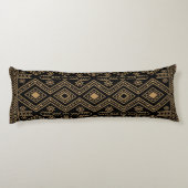 Coussins Longs Motif géométrique complexe en or noir sur surface (Dos)