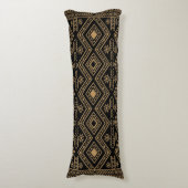 Coussins Longs Motif géométrique complexe en or noir sur surface (Devant (Vertical))