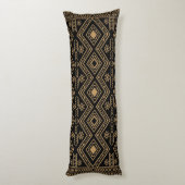 Coussins Longs Motif géométrique complexe en or noir sur surface (Dos (Vertical))