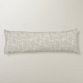 Coussins Longs Motif géométrique d'impression en lin rétro beige (Dos)