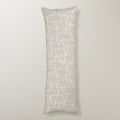 Coussins Longs Motif géométrique d'impression en lin rétro beige (Dos (Vertical))
