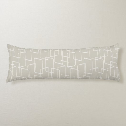 Coussins Longs Motif géométrique d'impression en lin rétro beige (Devant)