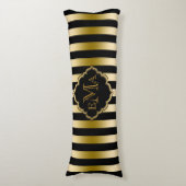 Coussins Longs Motif géométrique Gold & Black Stripes (Devant (Vertical))