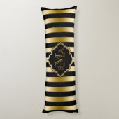 Coussins Longs Motif géométrique Gold & Black Stripes (Dos (Vertical))