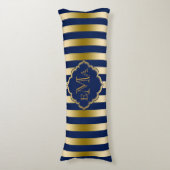 Coussins Longs Motif géométrique Gold & Blue Stripes (Devant (Vertical))