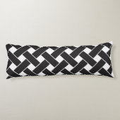 Coussins Longs Motif géométrique moderne noir et blanc (Dos)