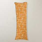 Coussins Longs Motif géométrique Orange Retro Lino (Devant (Vertical))