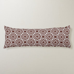 Coussins Longs Motif géométrique sans couture marron châtaigne bl
