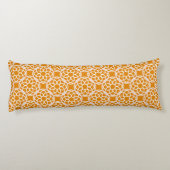 Coussins Longs Motif géométrique sans couture orange blanc (Dos)
