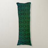 Coussins Longs Motif géométrique vert / Impression indienne (Devant (Vertical))