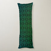 Coussins Longs Motif géométrique vert / Impression indienne (Dos (Vertical))