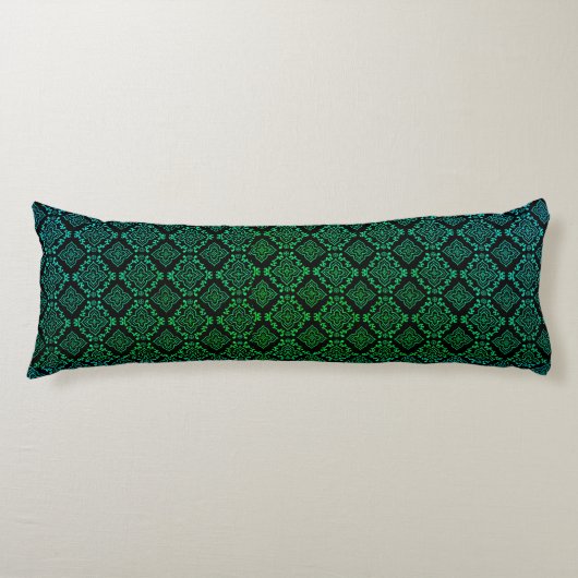Coussins Longs Motif géométrique vert / Impression indienne (Devant)