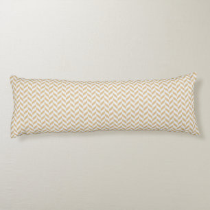 Coussins Longs Motif géométrique zigzag or blanc neutre chic