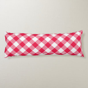 Coussins Longs Motif Gingham Rouge et Blanc Classique Rustique