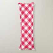 Coussins Longs Motif Gingham Rouge et Blanc Classique Rustique (Devant (Vertical))