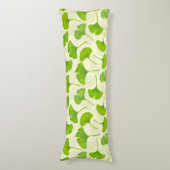 Coussins Longs Motif Ginkgo sur blanc (Devant (Vertical))