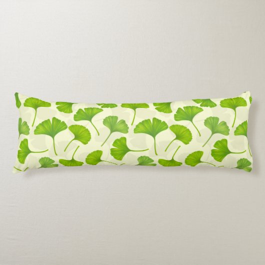 Coussins Longs Motif Ginkgo sur blanc (Devant)