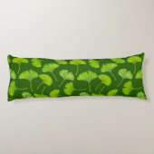 Coussins Longs Motif Ginkgo sur vert foncé (Dos)