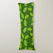 Coussins Longs Motif Ginkgo sur vert foncé (Devant (Vertical))