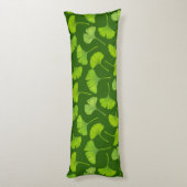 Coussins Longs Motif Ginkgo sur vert foncé (Dos (Vertical))