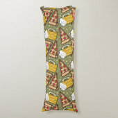 Coussins Longs Motif graphique de bière et de pizza (Devant (Vertical))