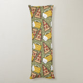 Coussins Longs Motif graphique de bière et de pizza (Dos (Vertical))