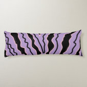 Coussins Longs Motif groovy boho marbre violet noir abstrait (Dos)