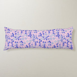 Coussins Longs Motif Hexagon 01b.Bleu. BG rose