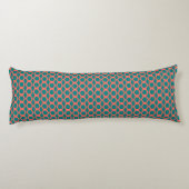 Coussins Longs Motif Hexagonal Corail Sarcelle (Dos)