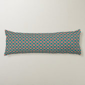 Coussins Longs Motif Hexagonal Corail Sarcelle (Devant)