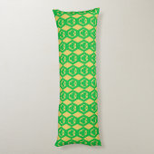 Coussins Longs Motif Hexagone Jaune Vert Trèfle (Dos (Vertical))