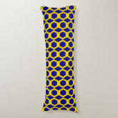 Coussins Longs Motif Hexagone Or Marine (Devant (Vertical))