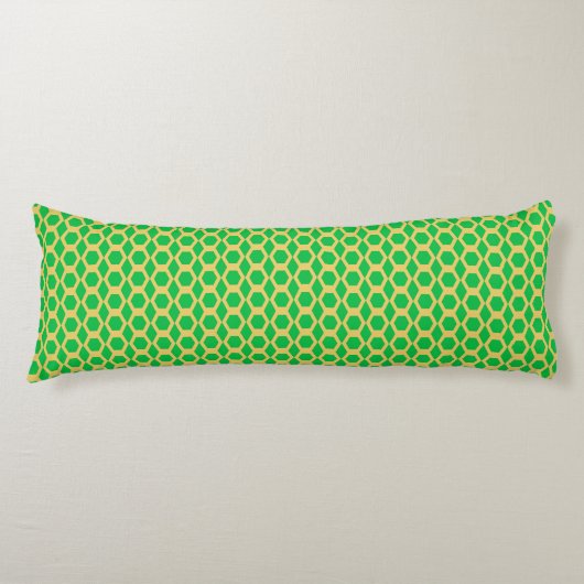 Coussins Longs Motif Hexagone Vert Jaune (Devant)