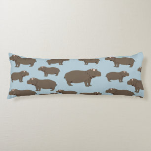 Coussins Longs Motif Hippopotame Hippo