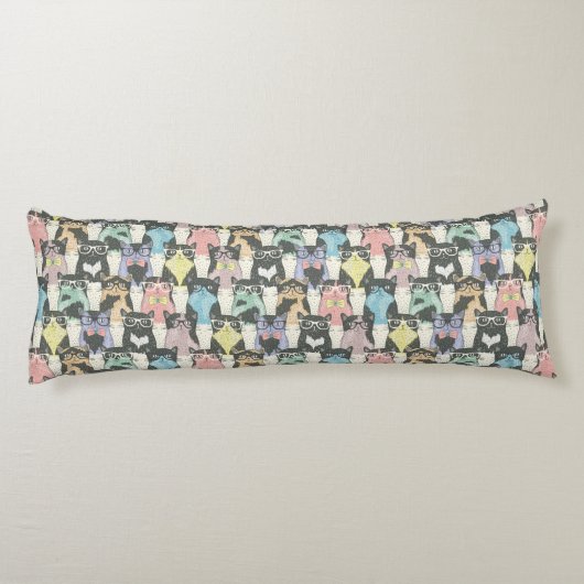 Coussins Longs Motif Hipster Cute Cats (Dos)
