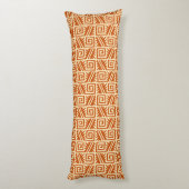 Coussins Longs Motif Ikat Aztec - Mandarin et orange clair (Dos (Vertical))