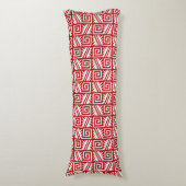 Coussins Longs Motif Ikat Aztec - Rouge foncé et blanc (Devant (Vertical))