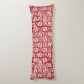Coussins Longs Motif Ikat Aztec - Rouge foncé et blanc (Dos (Vertical))