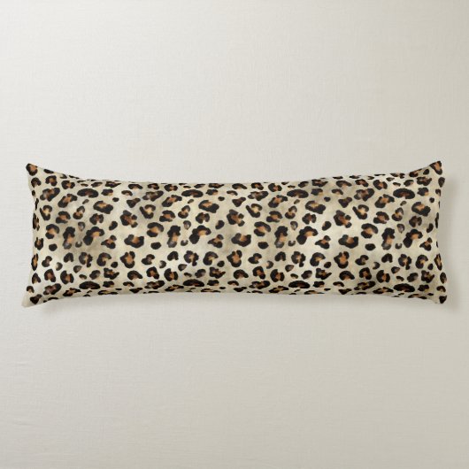 Coussins Longs Motif imprimé animal léopard guépard beige marron (Devant)