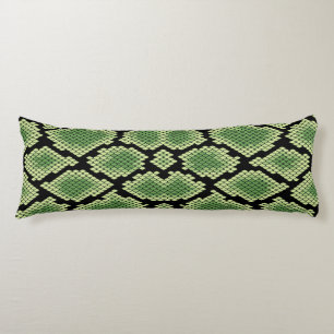 Coussins Longs Motif imprimé serpent faune africaine verte
