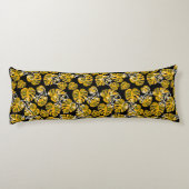 Coussins Longs Motif Jaune Et Noir - Geckos Et Feuilles (Dos)