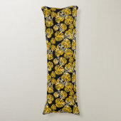 Coussins Longs Motif Jaune Et Noir - Geckos Et Feuilles (Devant (Vertical))