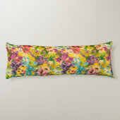 Coussins Longs motif jaune vintage violet (Dos)
